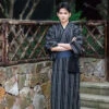 Kimono Homme Traditionnel Gris Rayé