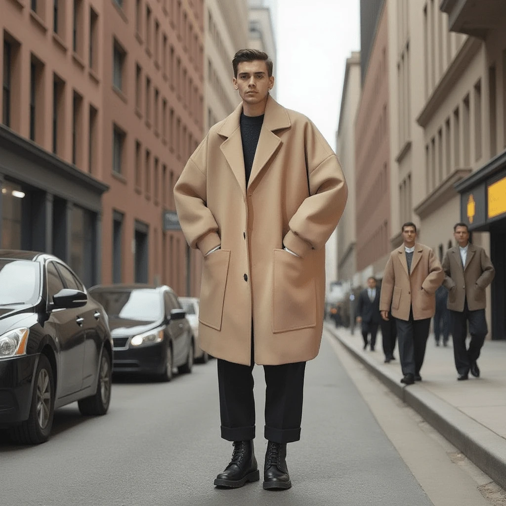 Manteau Long Oversize Homme 4 Manteau Long Oversize Homme – Image 4