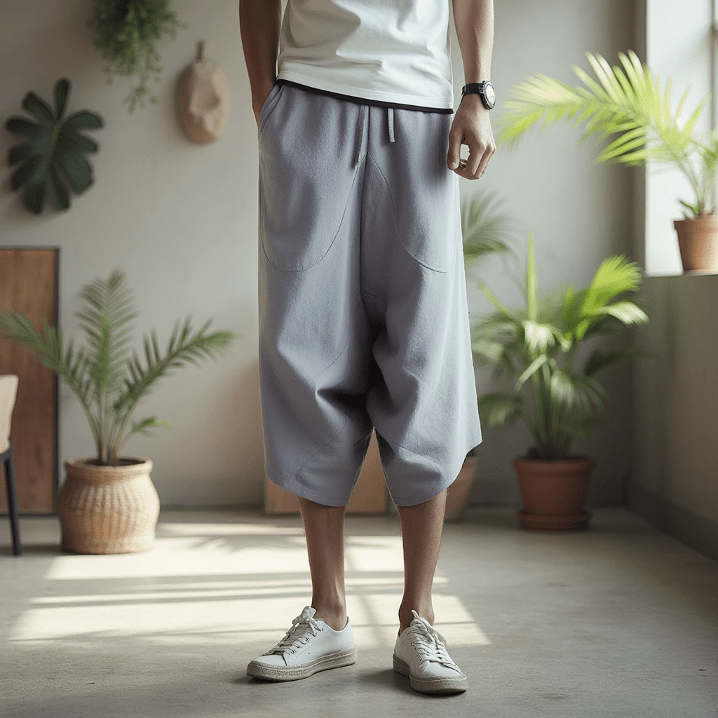 Pantacourt Brodé Homme 2 Pantacourt Brodé Homme – Image 2