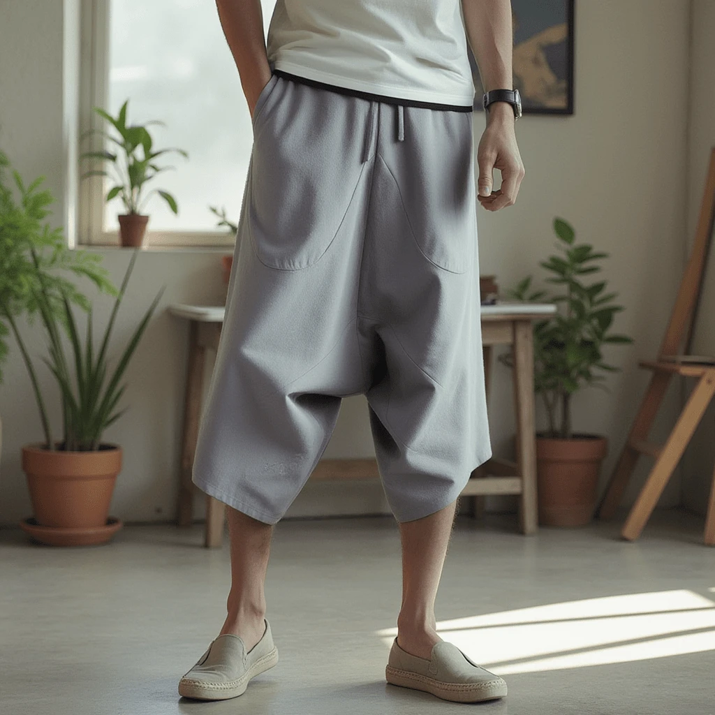 Pantacourt Brodé Homme 4 Pantacourt Brodé Homme – Image 4