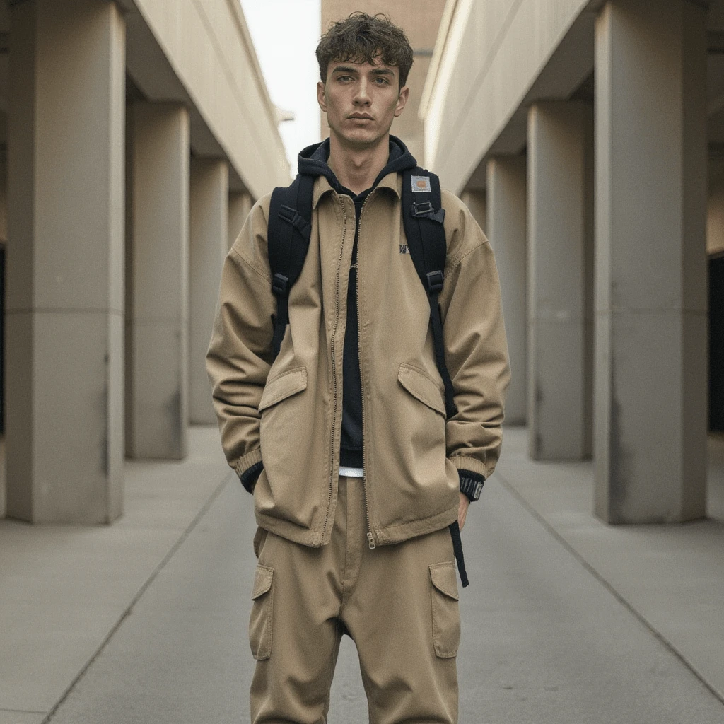 Veste Streetwear Beige 4 Veste Streetwear Beige – Image 4