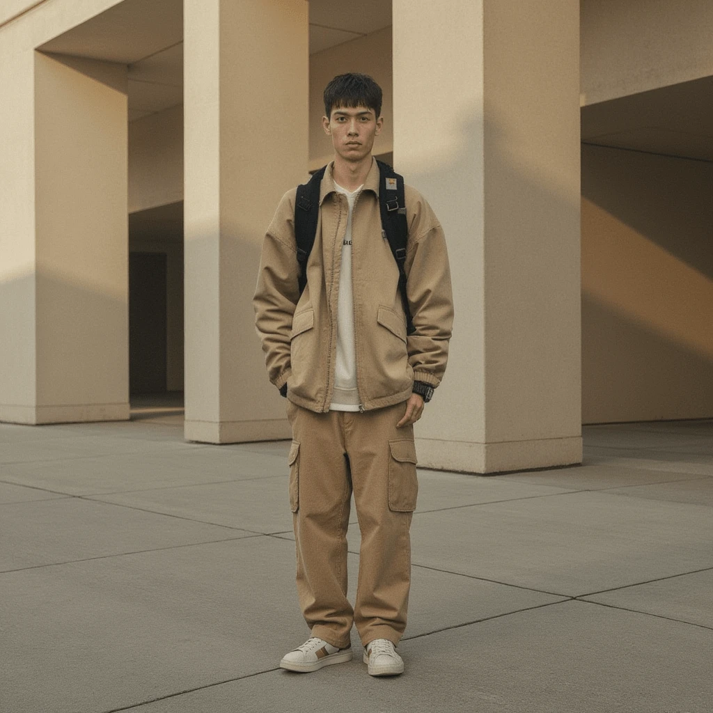 Veste Streetwear Beige 2 Veste Streetwear Beige – Image 2